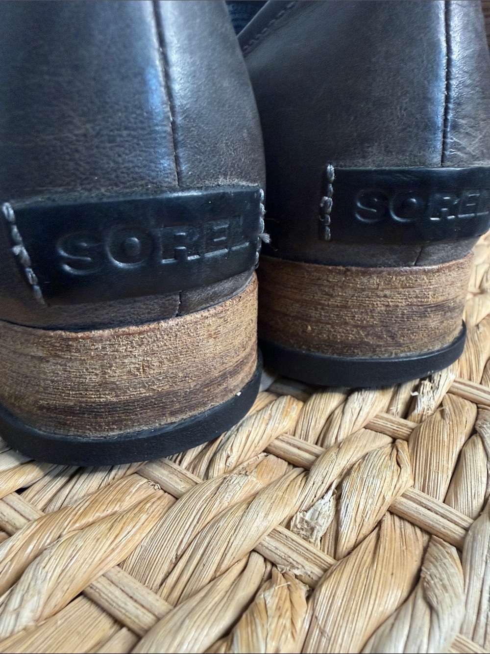 Sorel Major Oxford distressed brown Leather & gray Wool - Picture 9 of 13